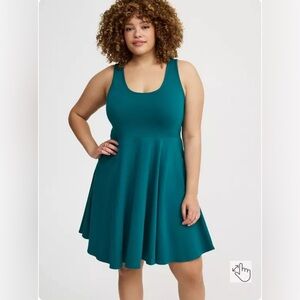NWT Torrid Teal Foxy Skater Mini Dress
